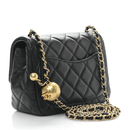 Chanel Lambskin Quilted Mini Pearl Crush Flap Black 4 of 17