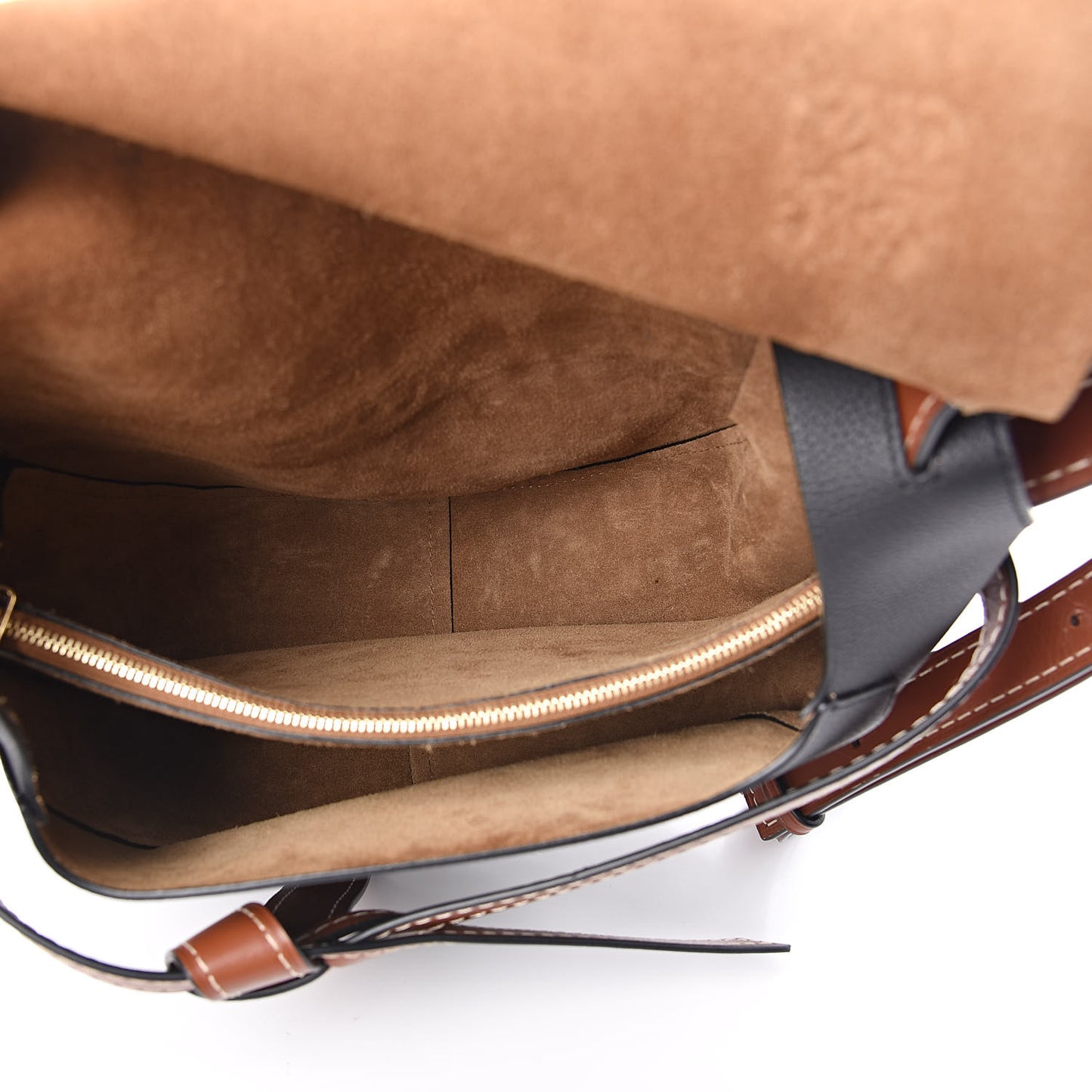 Grained Calfskin Large Gate Bag Pecan Black