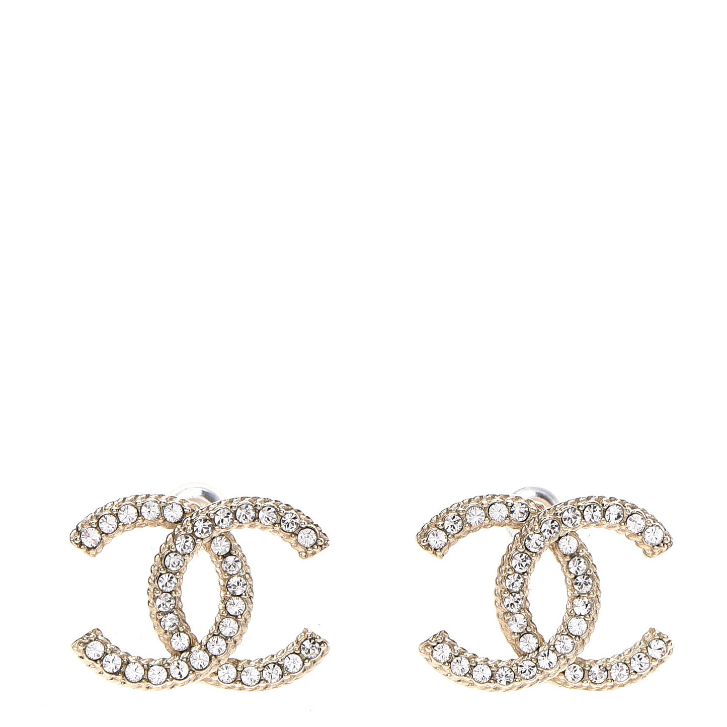 Crystal CC Earrings Light Gold