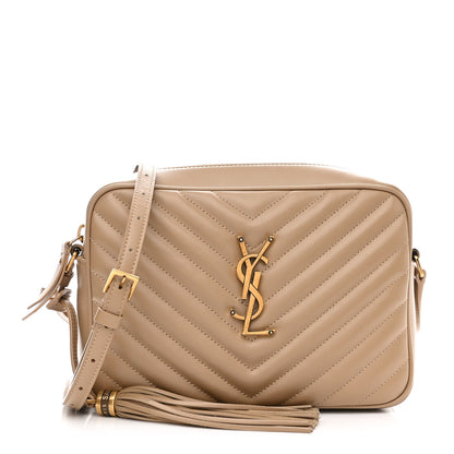 Saint Laurent Calfskin Matelasse Monogram Lou Camera Bag Dark Beige 1 of 8