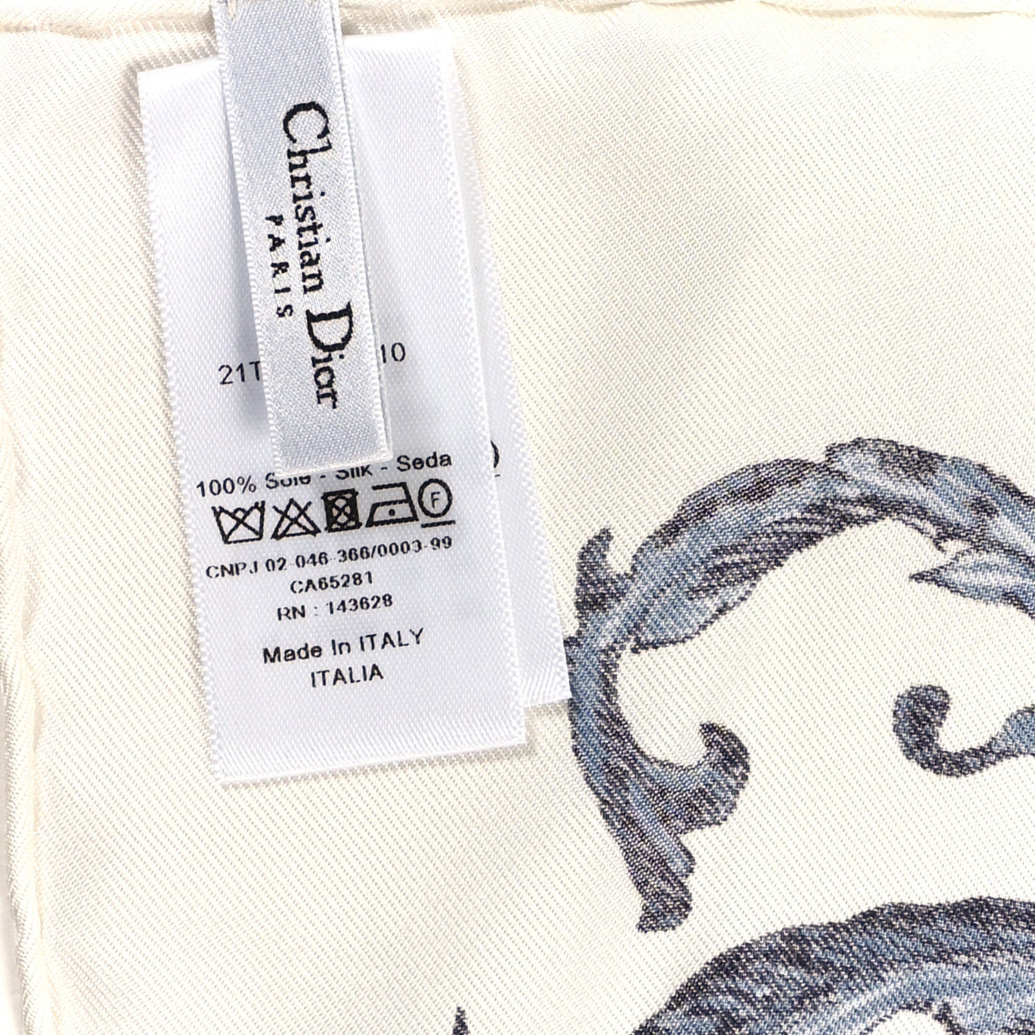Christian Dior Silk Le Monde 90 Square Scarf White Multicolor 3 of 3