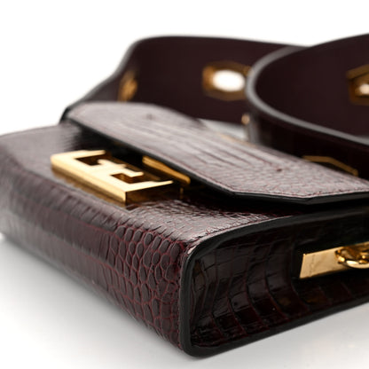 Givenchy Calfskin Crocodile Embossed Eden Bag Eggplant 9 of 11