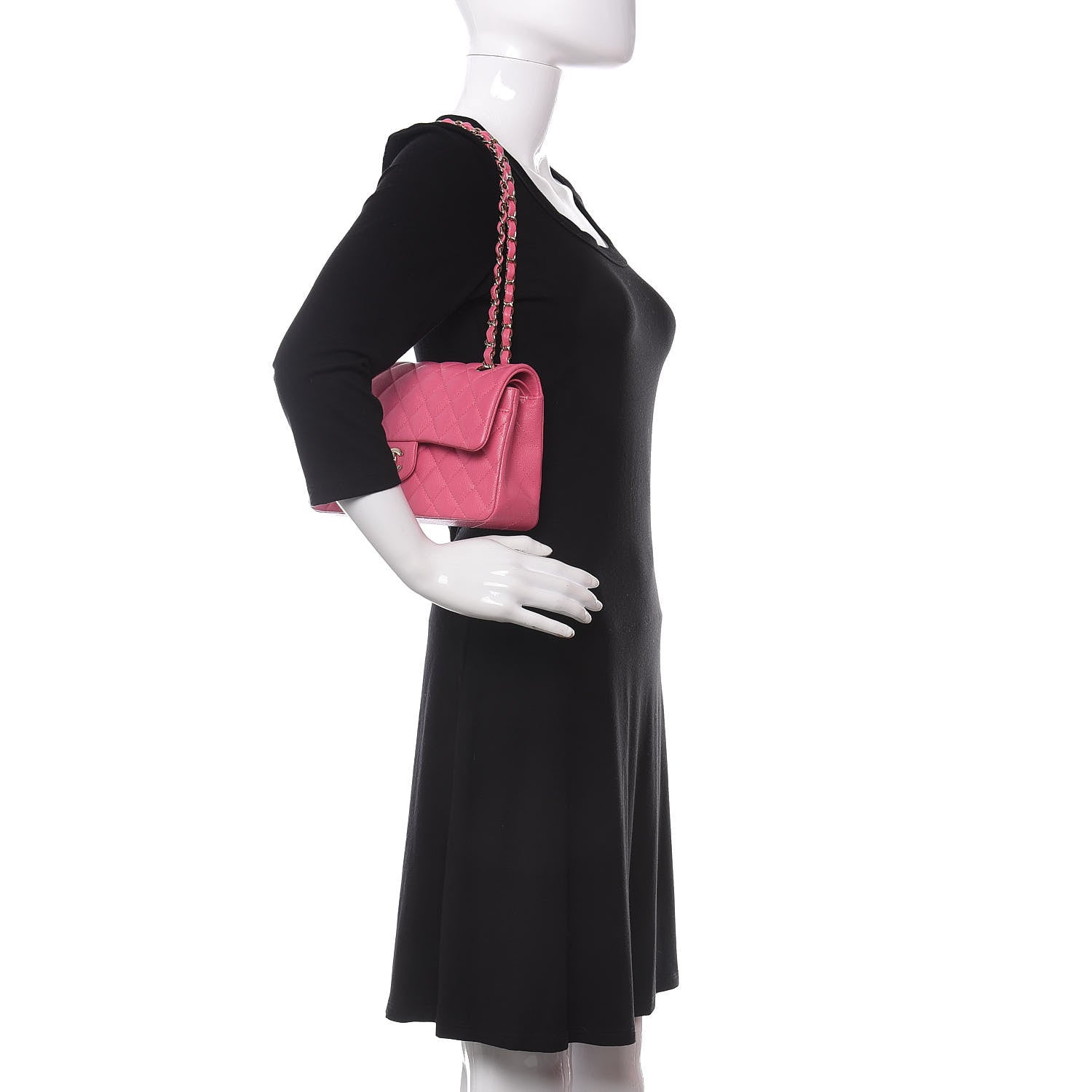 Chanel Caviar Quilted Small Double Flap Pink 2 of 10