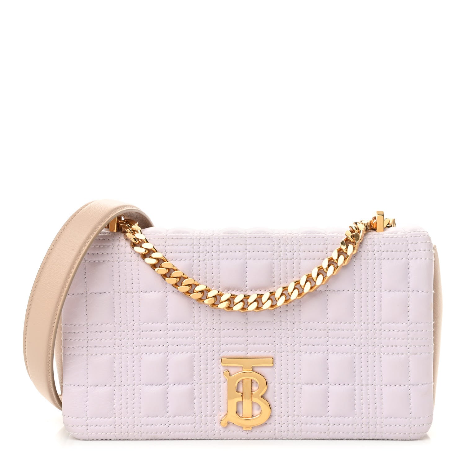 Burberry Lambskin Quilted Small Lola Bag Pale Thistle Soft Fawn 1 of 10