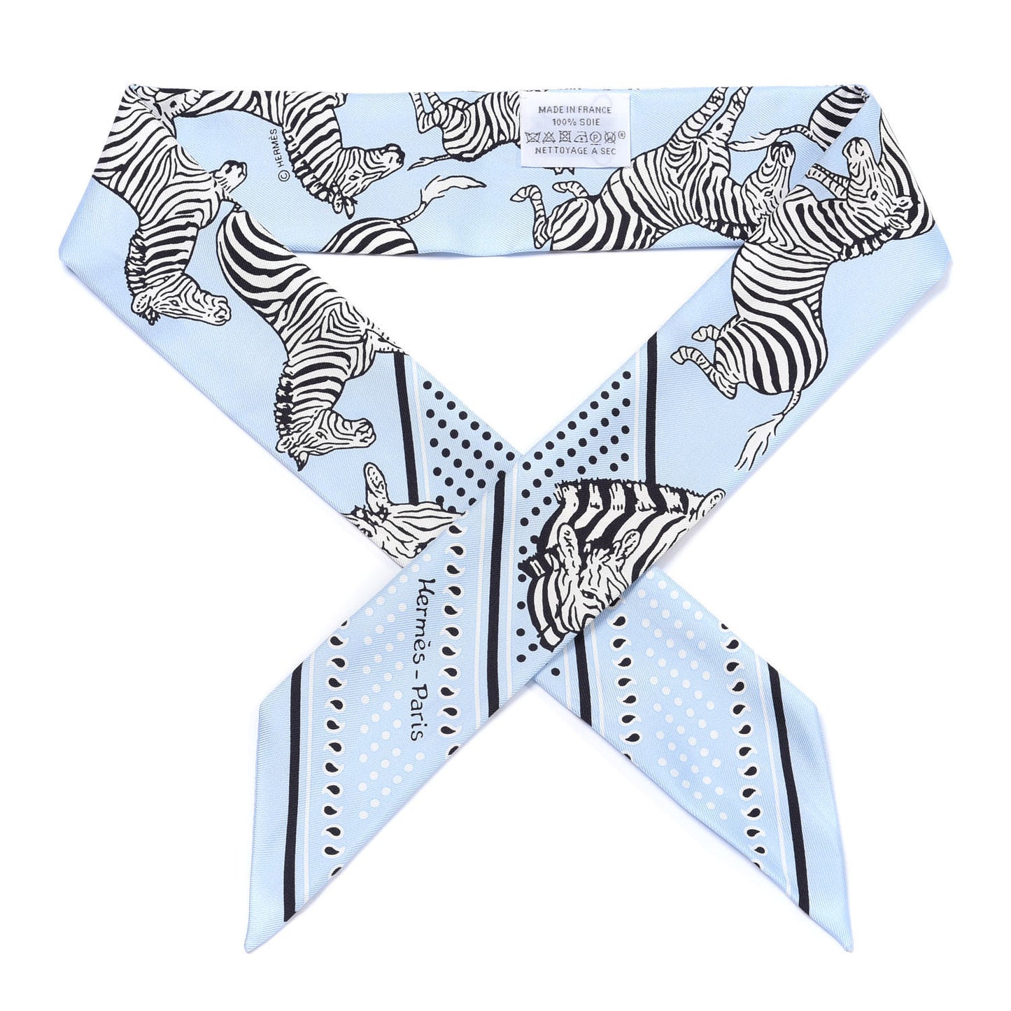 Silk Les Zebres Twilly Ciel Black White