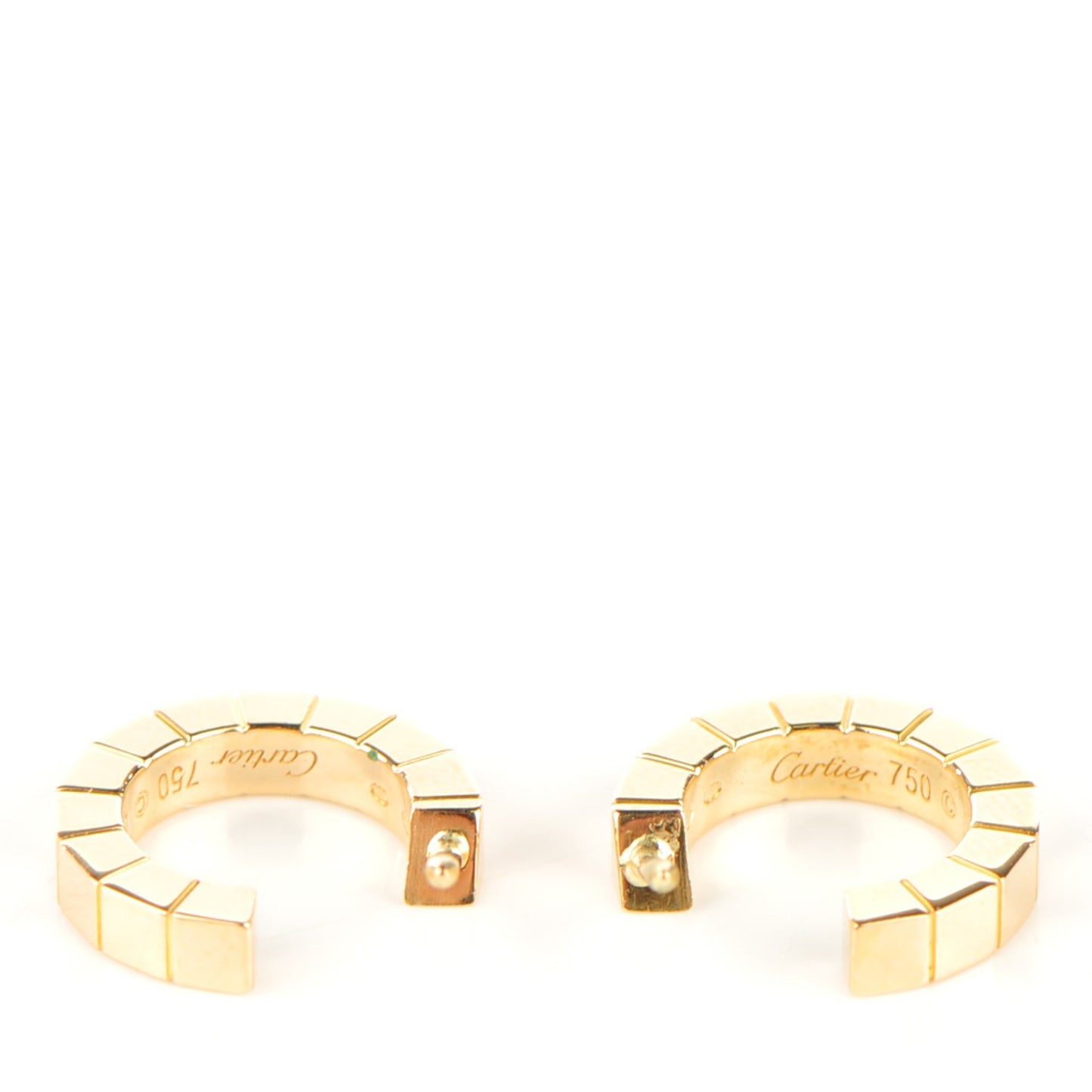 18K Yellow Gold Laniere Hoop Earrings