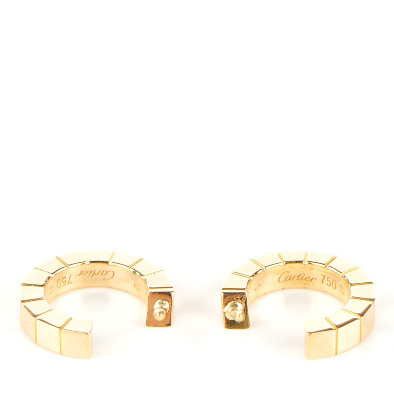 Cartier 18K Yellow Gold Laniere Hoop Earrings 3 of 9