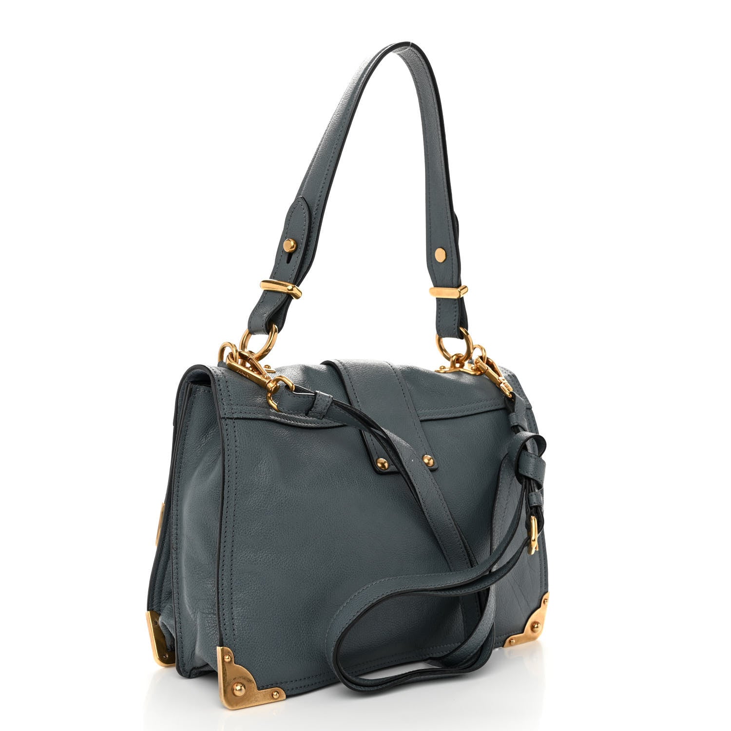 Prada Glace Calf Medium Soft Cahier Bag Marine Astrale 3 of 10