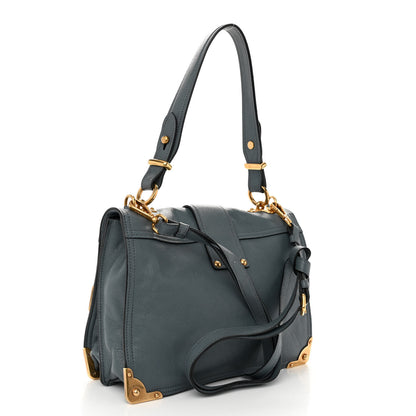 Prada Glace Calf Medium Soft Cahier Bag Marine Astrale 3 of 10