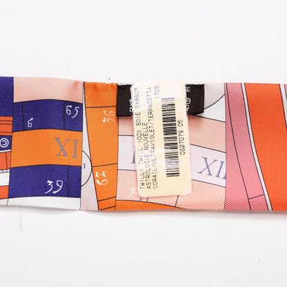 Hermes Silk Astrologie Nouvelle Twilly Corail Ultraviolet Terracotta 5 of 7