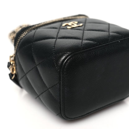 Chanel Caviar Quilted Mini Vanity Case With Chain Black 9 of 11