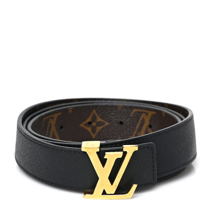 Louis Vuitton Calfskin Monogram 30mm LV Initiales Reversible Belt 95 38 Black 1 of 4