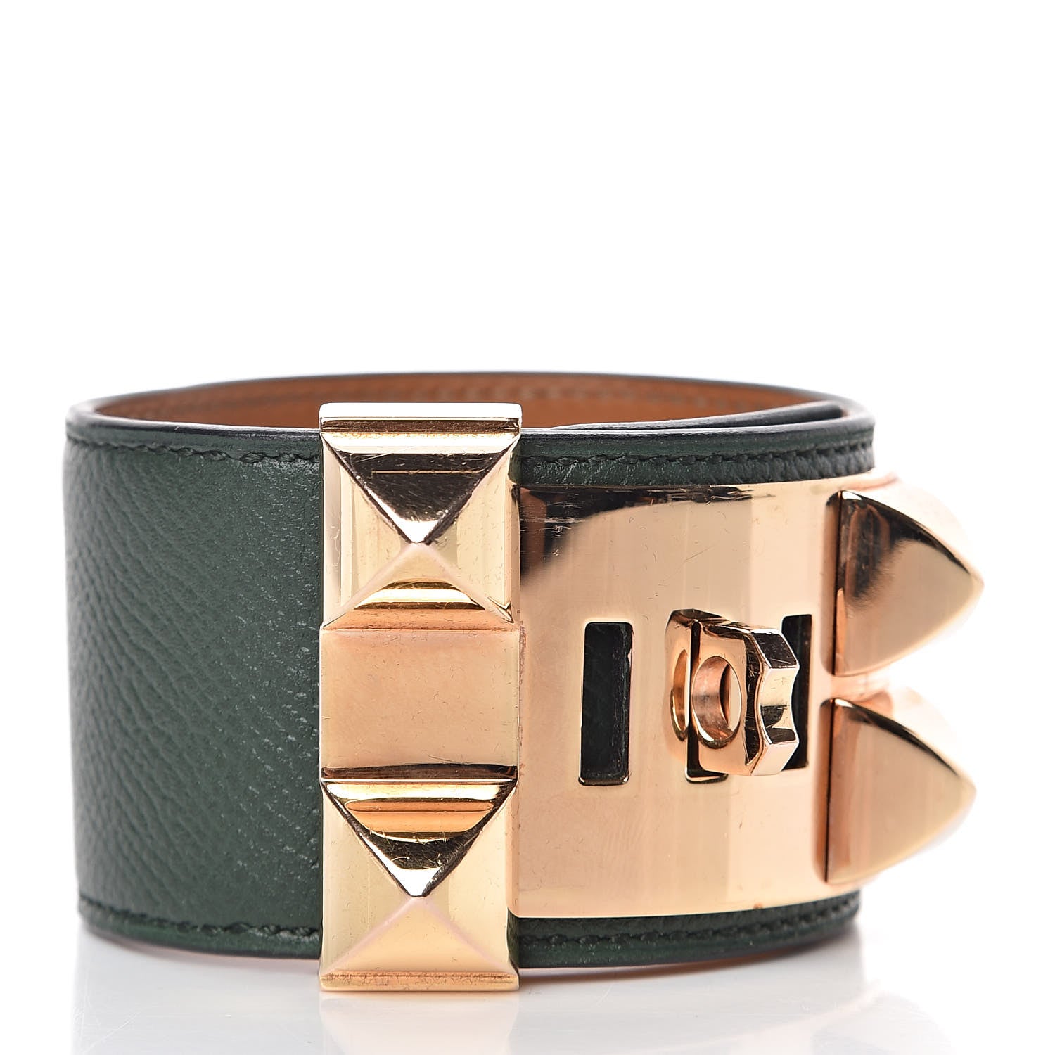 Hermes Epsom Collier de Chien CDC Bracelet L Vert Anglais 3 of 6