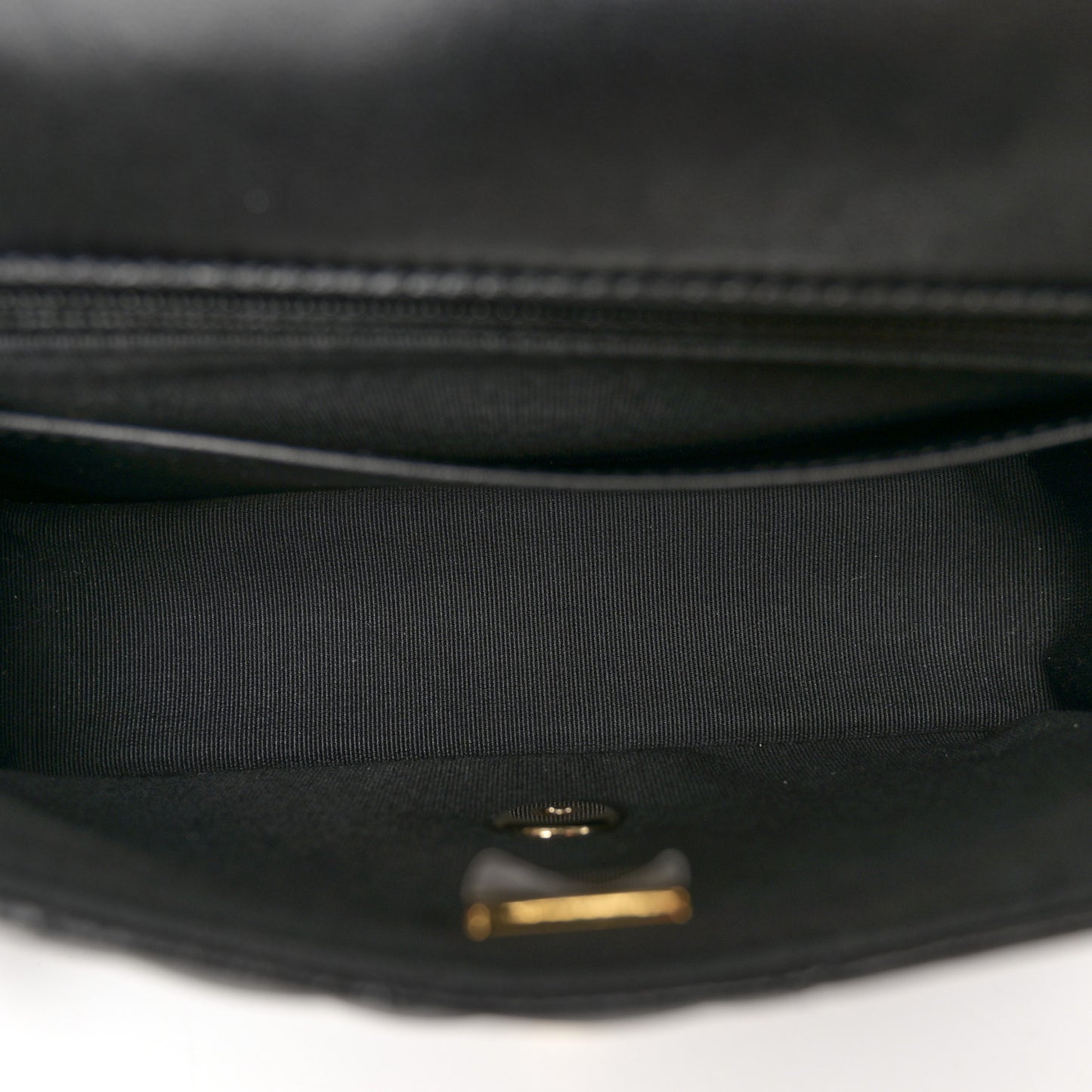 Lambskin Resin Quilted Mini Heart Square Flap Black