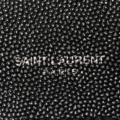 Saint Laurent Grain De Poudre Textured Mixed Matelasse Triquilt Medium Monogram Monochrome Satchel Black 6 of 9