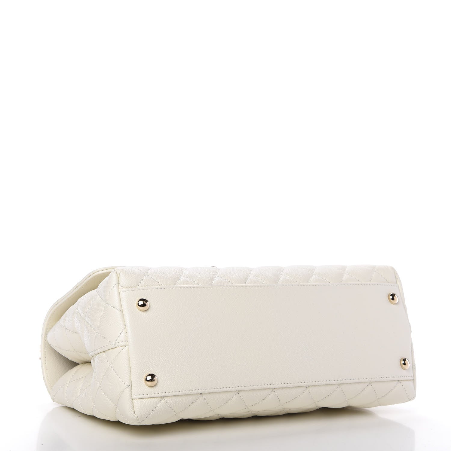Chanel Caviar Quilted Small Coco Handle Flap White 4 of 11
