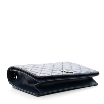 Chanel Calfskin Quilted Ballerine Flap Black Blue 4 of 10