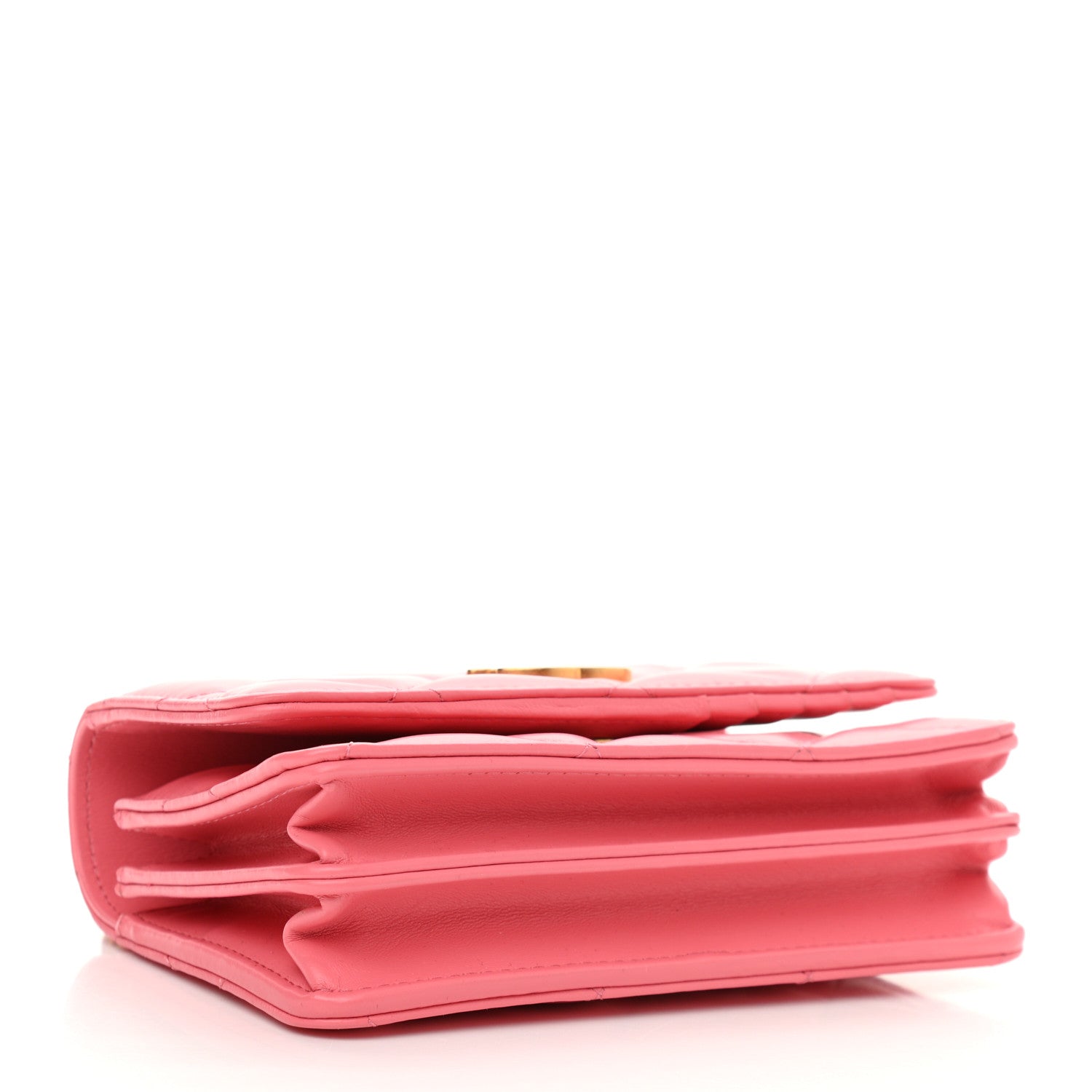 Chanel Lambskin Enamel Quilted Pending Clutch With Chain Pink 4 of 11