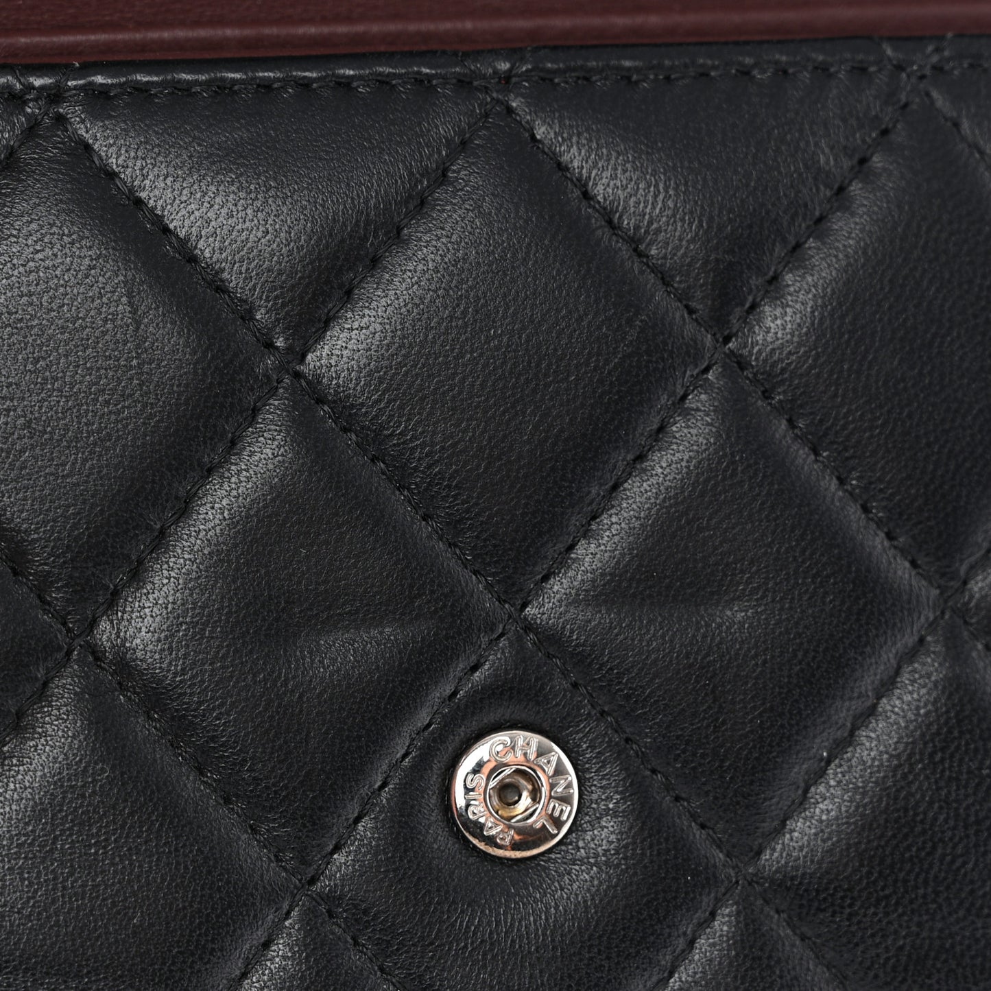 Lambskin Quilted Compact Flap Wallet Black