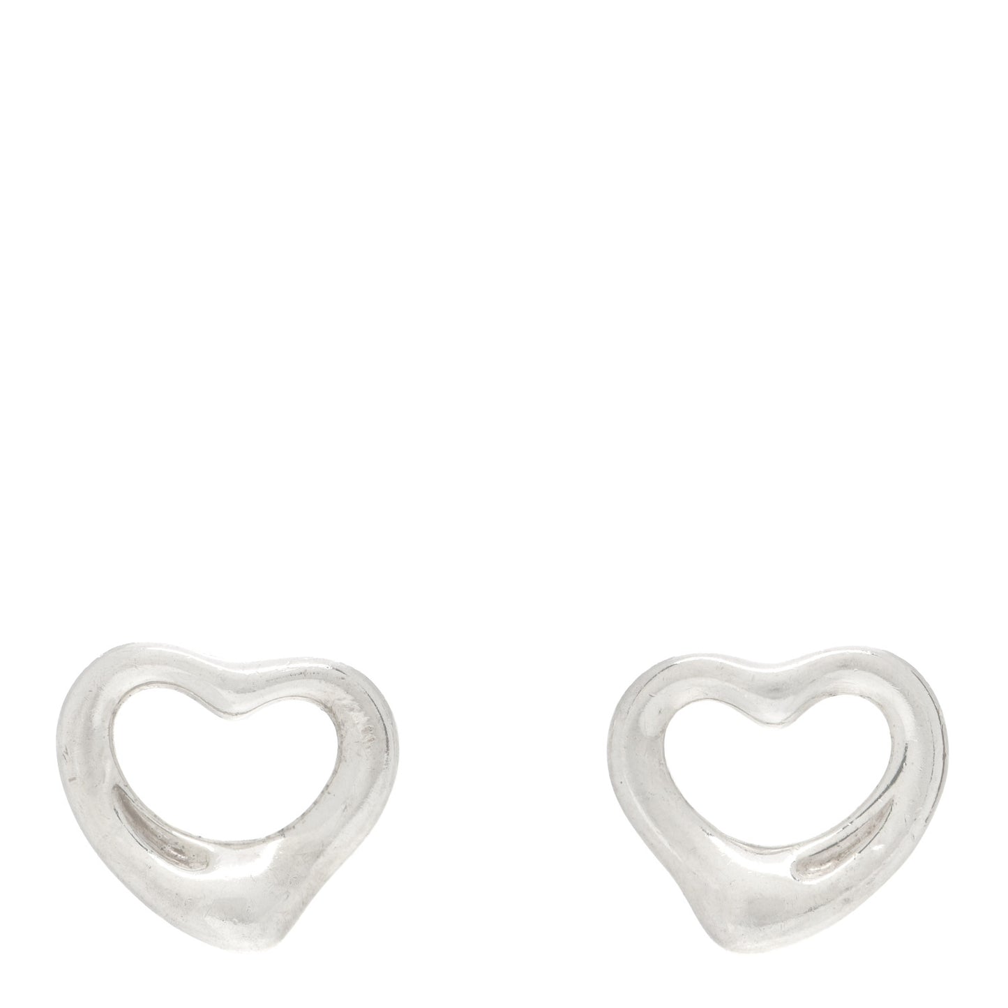 Sterling Silver 11mm Elsa Peretti Open Heart Earrings