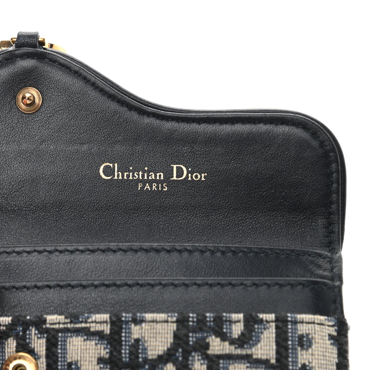 Christian Dior Oblique Saddle Card Holder Blue 8 of 10
