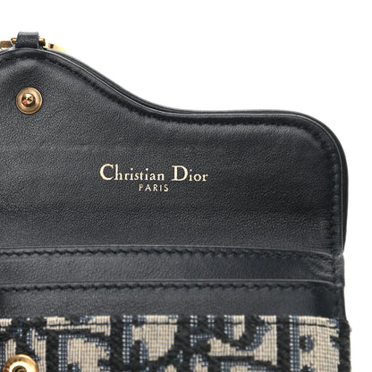 Christian Dior Oblique Saddle Card Holder Blue 8 of 10