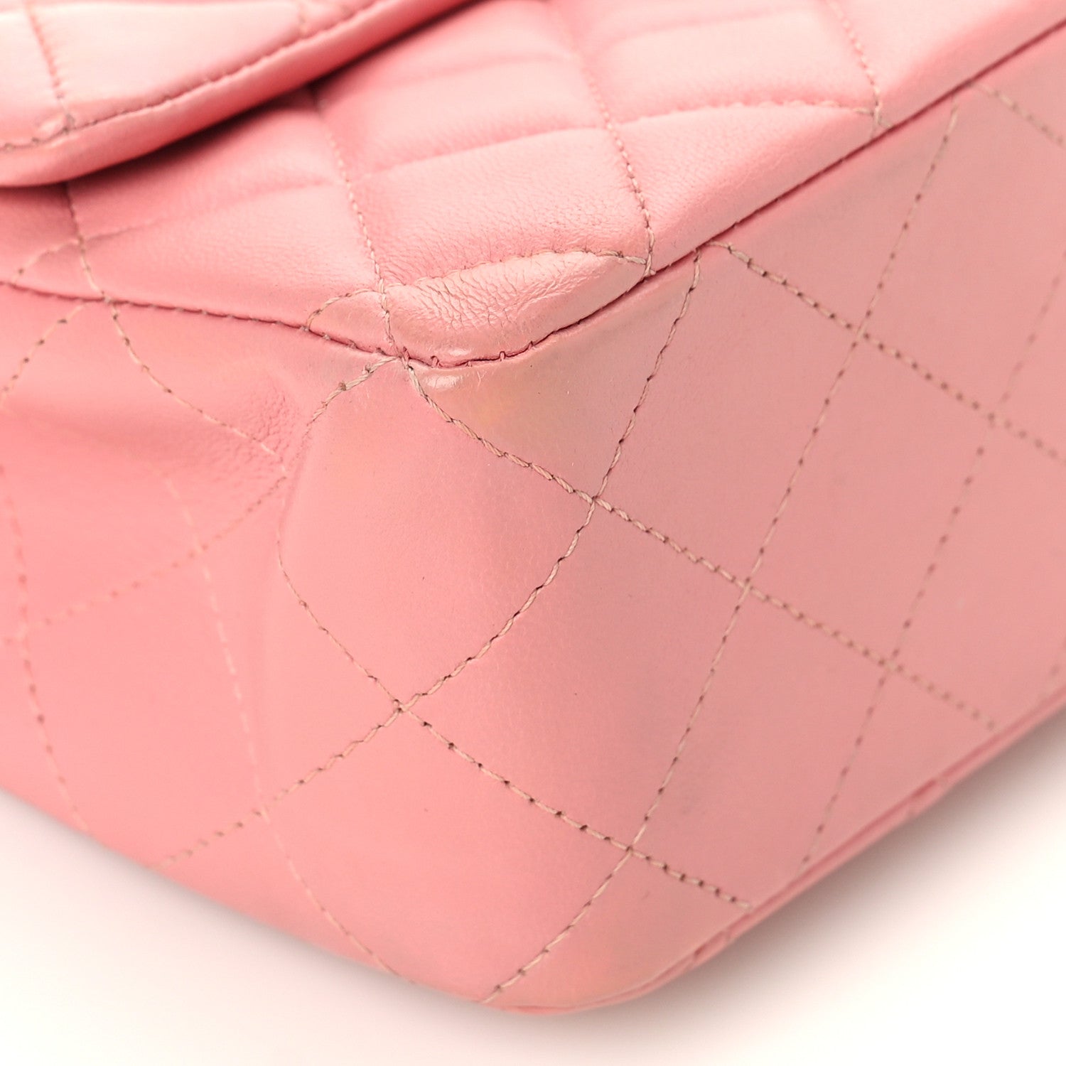 Chanel Lambskin Quilted Mini Rectangular Flap Pink 8 of 9