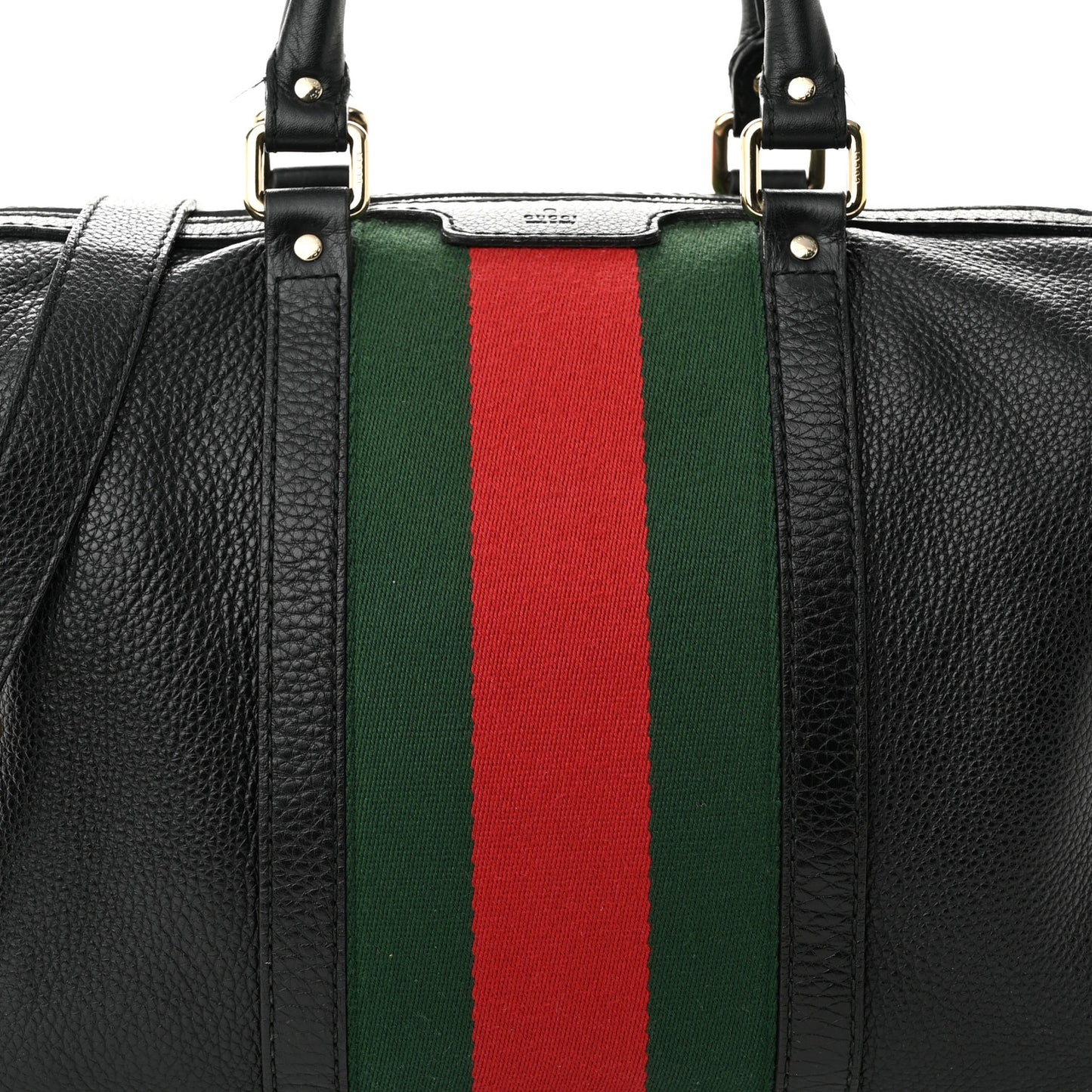 Calfskin Vintage Web Medium Boston Black