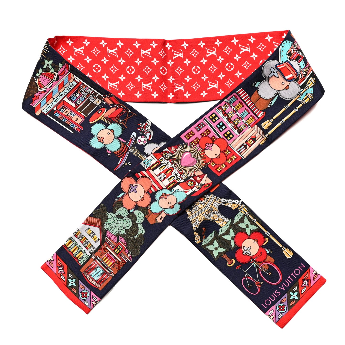 Silk Monogram Hide and Seek Bandeau Marine
