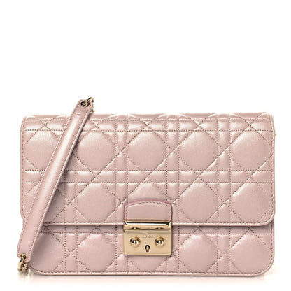 Christian Dior Pearly Lambskin Cannage Miss Dior Promenade Pouch Lotus 1 of 9