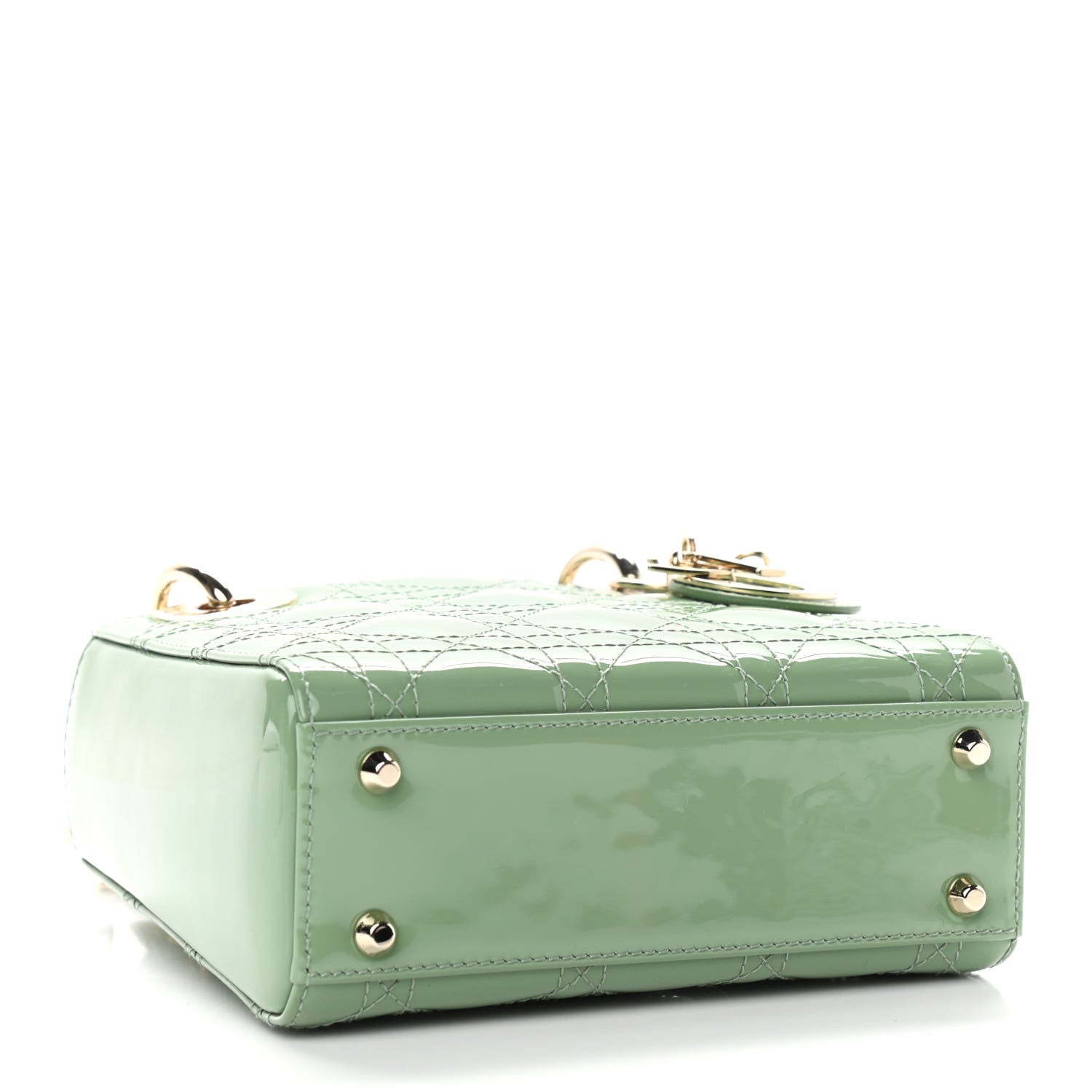 Christian Dior Patent Cannage Mini Lady Dior Mint Green 4 of 9