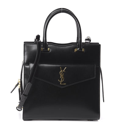 Saint Laurent Shiny Calfskin Small Uptown Tote Black 1 of 8