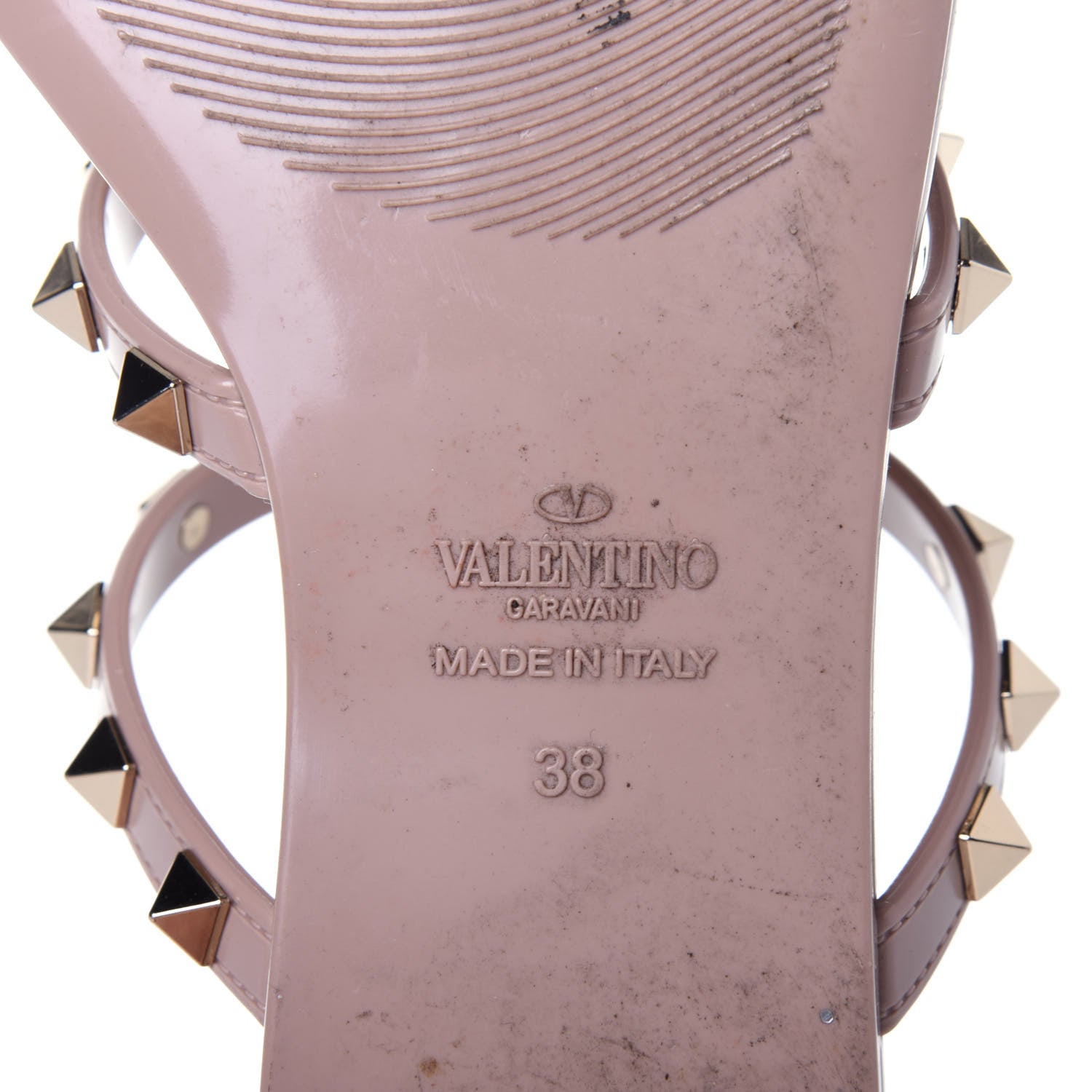 Valentino Garavani PVC Jelly Rockstud Caged Thong Sandals 38 Poudre 8 of 11