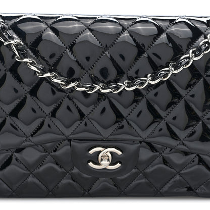 Chanel Patent Quilted Jumbo Double Flap Black 8 of 10