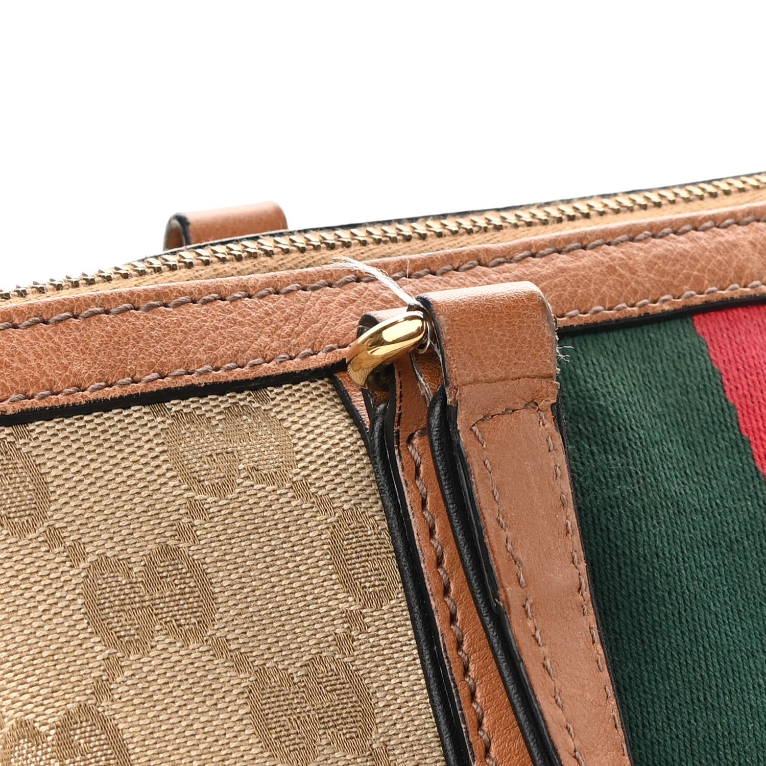 Gucci Monogram Web Rania Top Handle Bag Natural 12 of 12