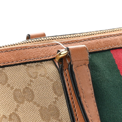 Gucci Monogram Web Rania Top Handle Bag Natural 12 of 12