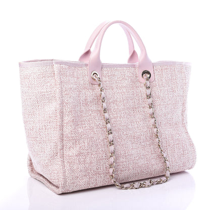 Chanel Straw Lurex Medium Deauville Tote Pink 3 of 10