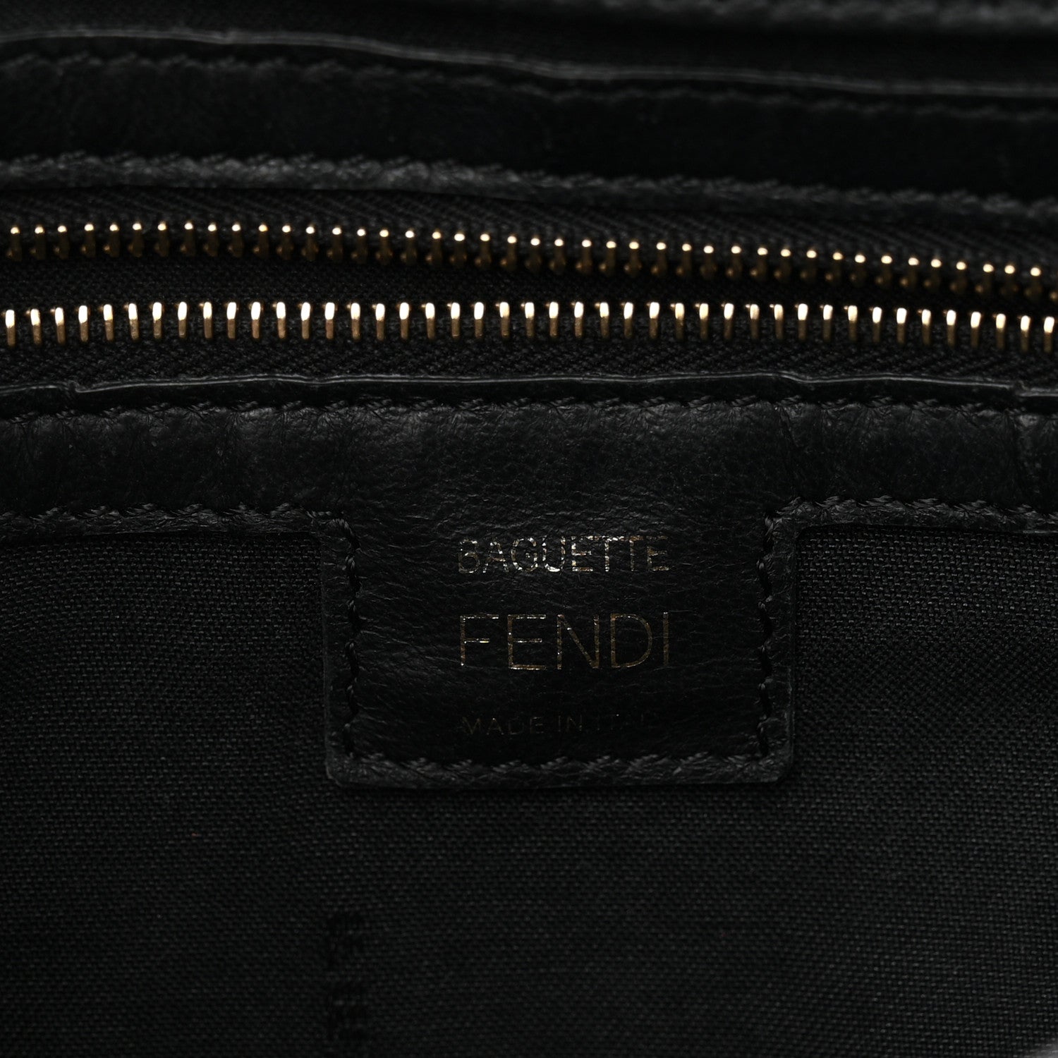 Fendi Nappa FF 1974 Embossed Baguette Black 6 of 10