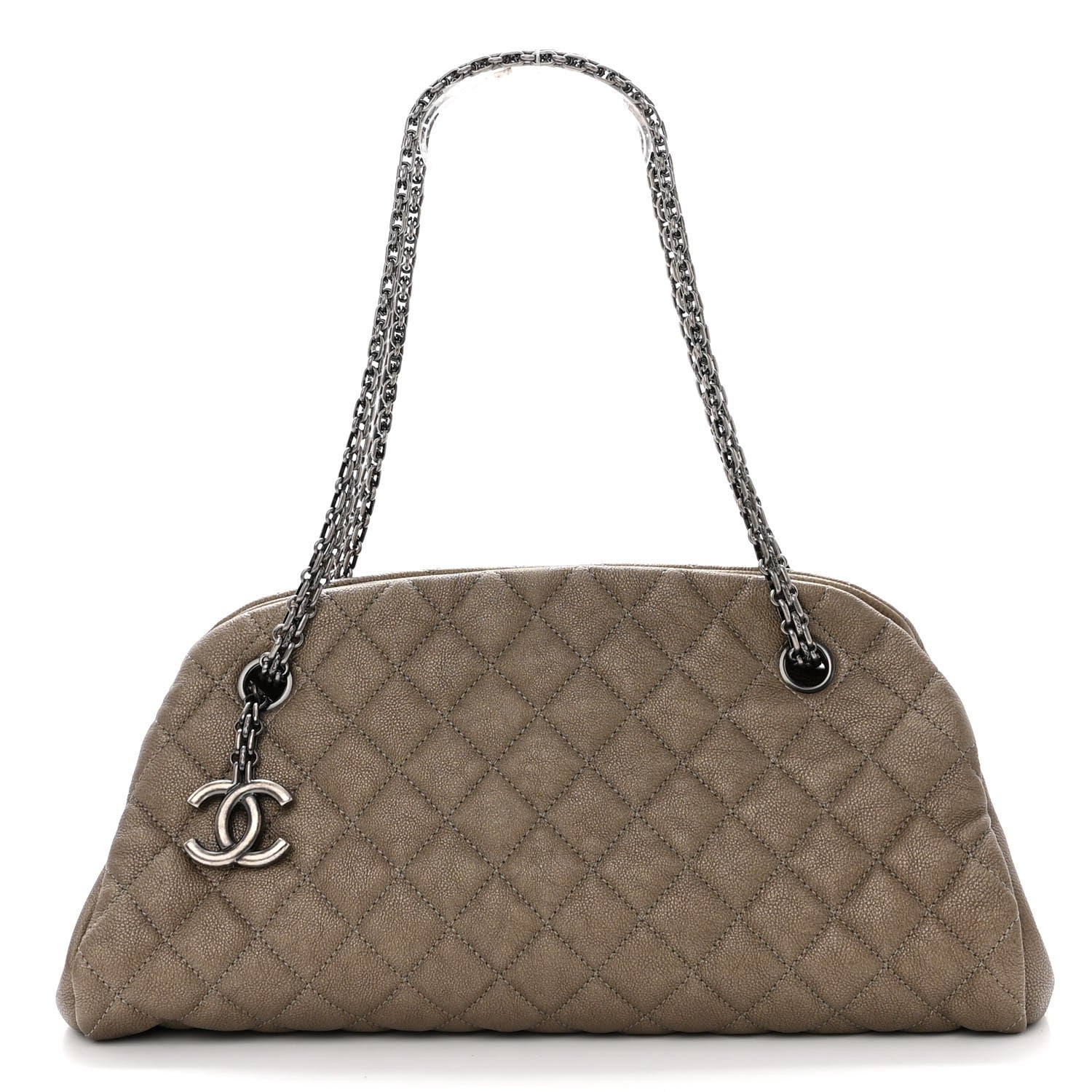 Chanel Metallic Caviar Quilted Small Just Mademoiselle Beige 1 of 10