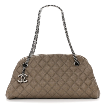 Chanel Metallic Caviar Quilted Small Just Mademoiselle Beige 1 of 10