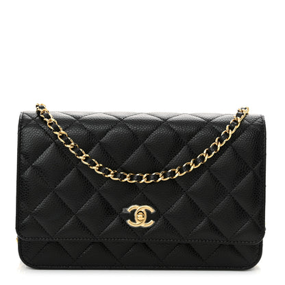 Chanel Caviar Quilted CC Turnlock Wallet On Chain WOC Black 1 of 12
