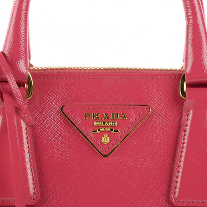 Prada Saffiano Vernice Mini Promenade Tote Peonia 9 of 9