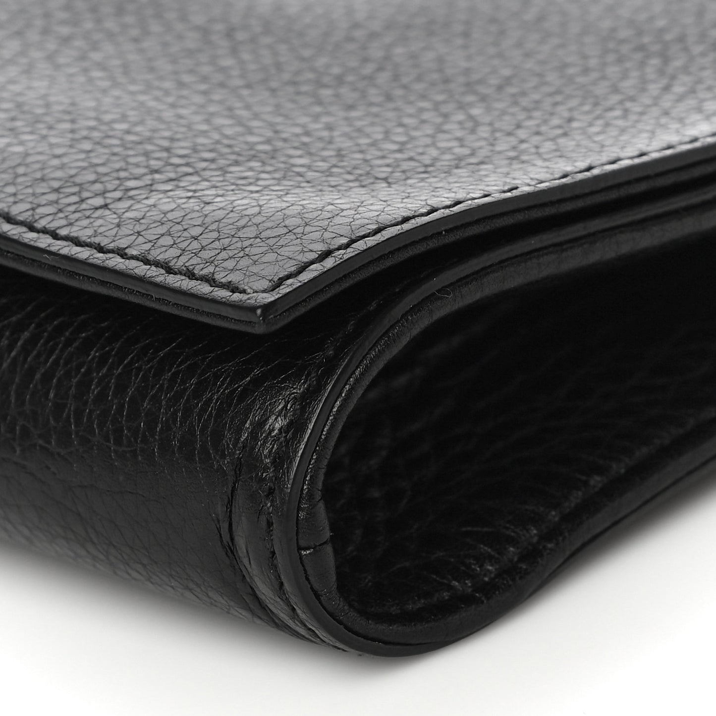 Pebbled Calfskin Medium Soho Clutch Black