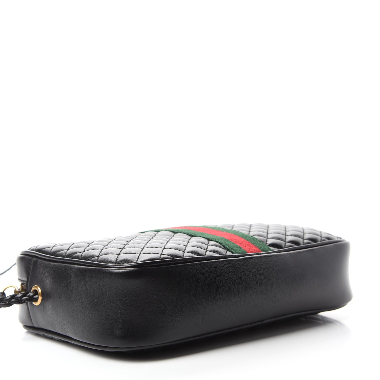 Gucci Calfskin Web Trapuntata Small GG Shoulder Bag Black 4 of 10