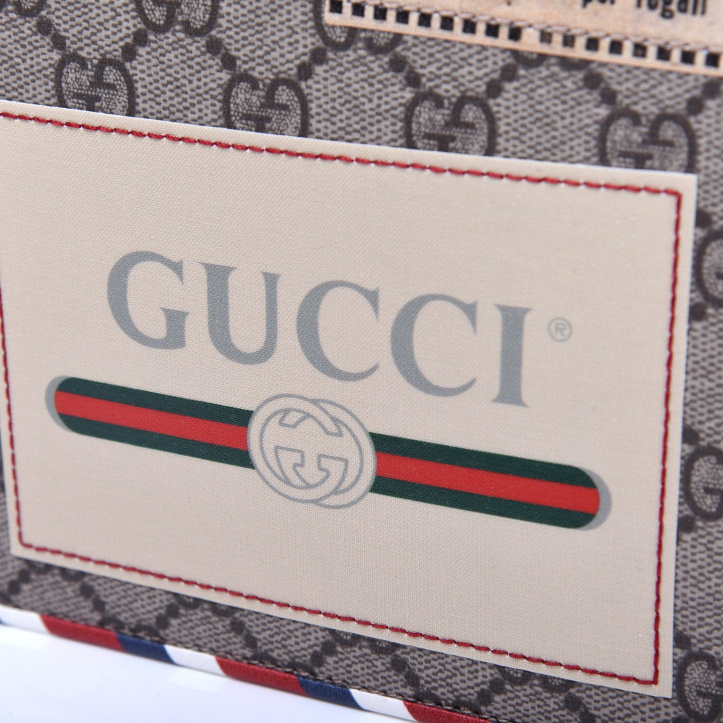 GG Supreme Monogram Courrier Documents Holder Beige New Acero