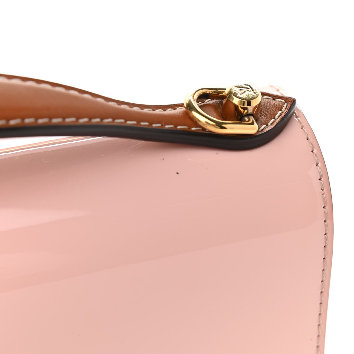 Patent Calfskin Monogram Cherrywood BB Rose Ballerine