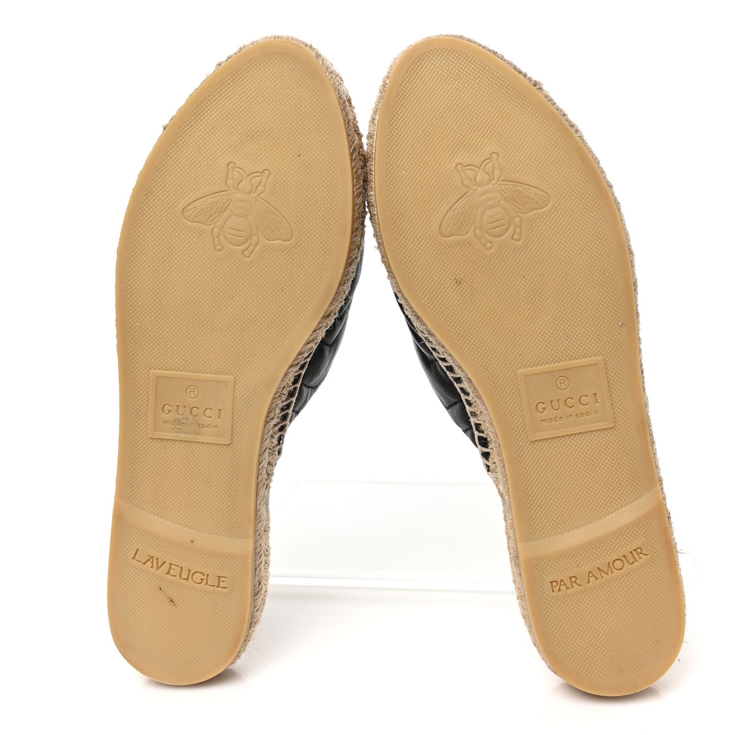 Nappa Matelasse GG Marmont Espadrille Slippers 37.5 Black