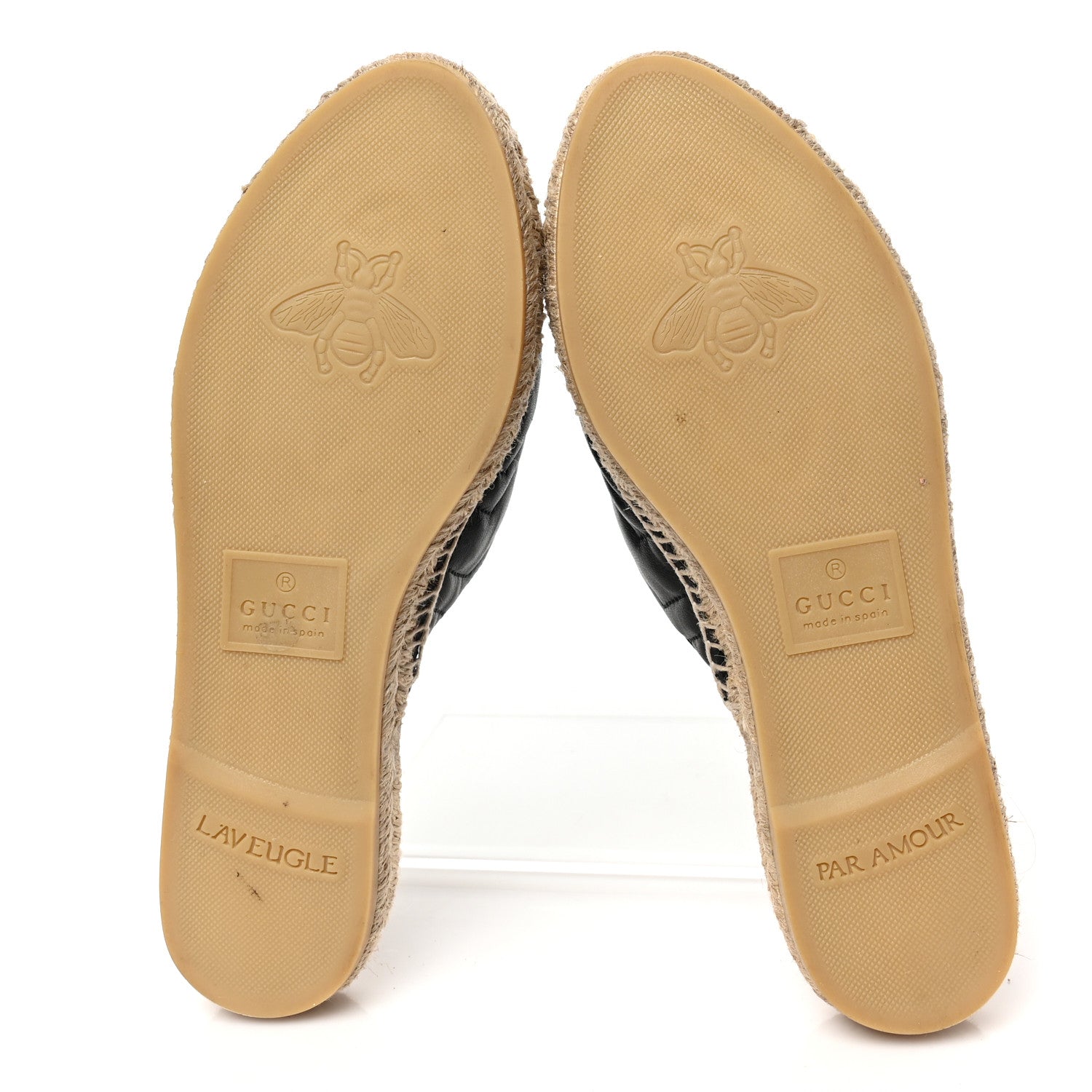 Gucci Nappa Matelasse GG Marmont Espadrille Slippers 37.5 Black 7 of 8