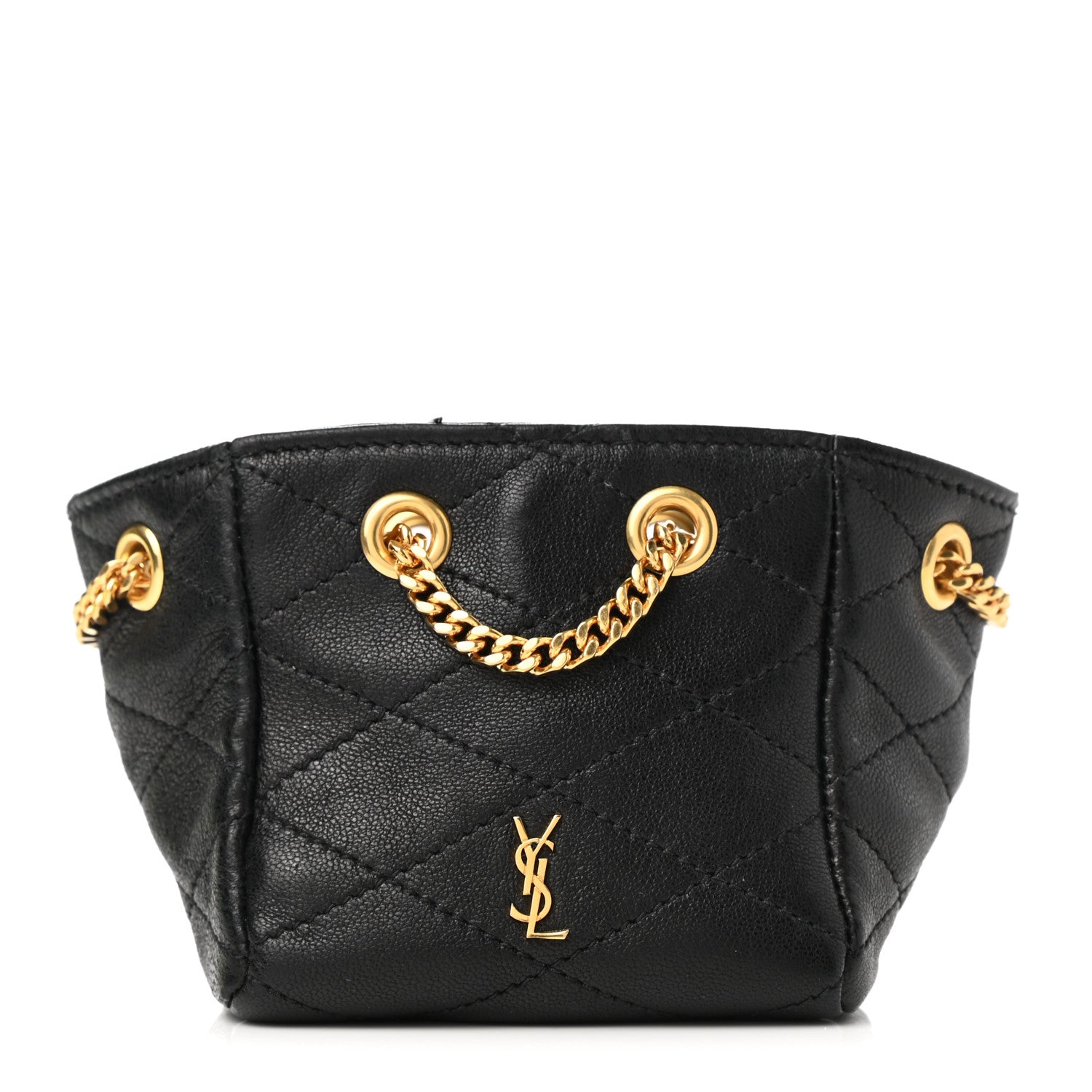 Saint Laurent Lambskin Quilted Baby Bucket Bag Black 1 of 7