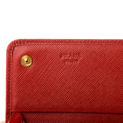 Prada Saffiano Metal Continental Flap Wallet Rosso 6 of 10